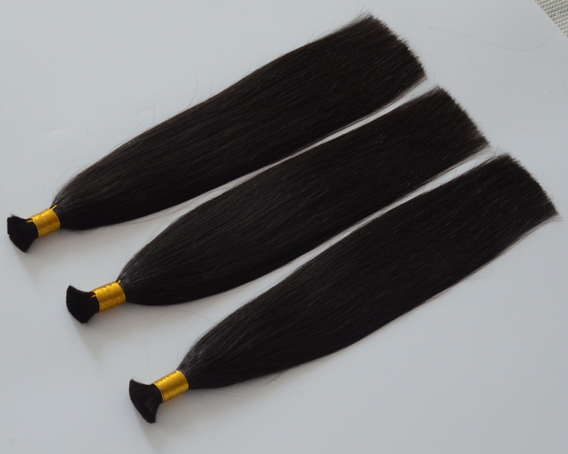 Human hair bulk Silk straight Brazilian remy hair extensions for women hair products material HW0105 